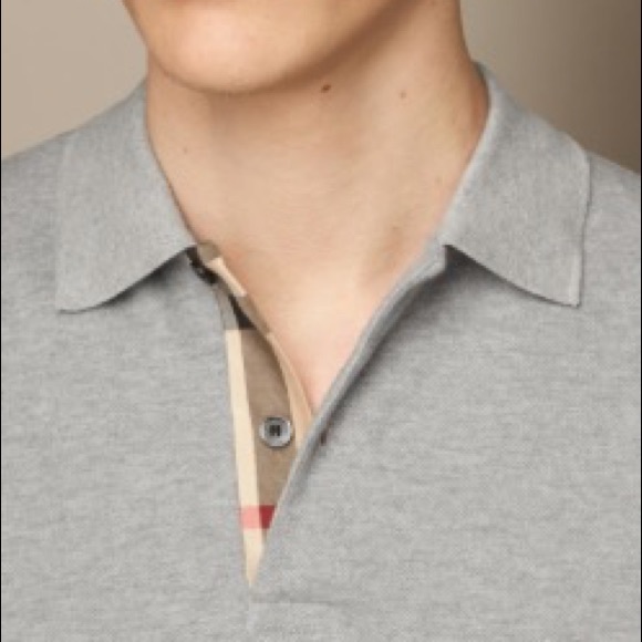 burberry grey polo shirt